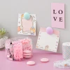 Macaron-colored paper clip and rubber band office set, 6-compartment bucket, drawing pin, long tail clip, multi-specification storage set details Picture